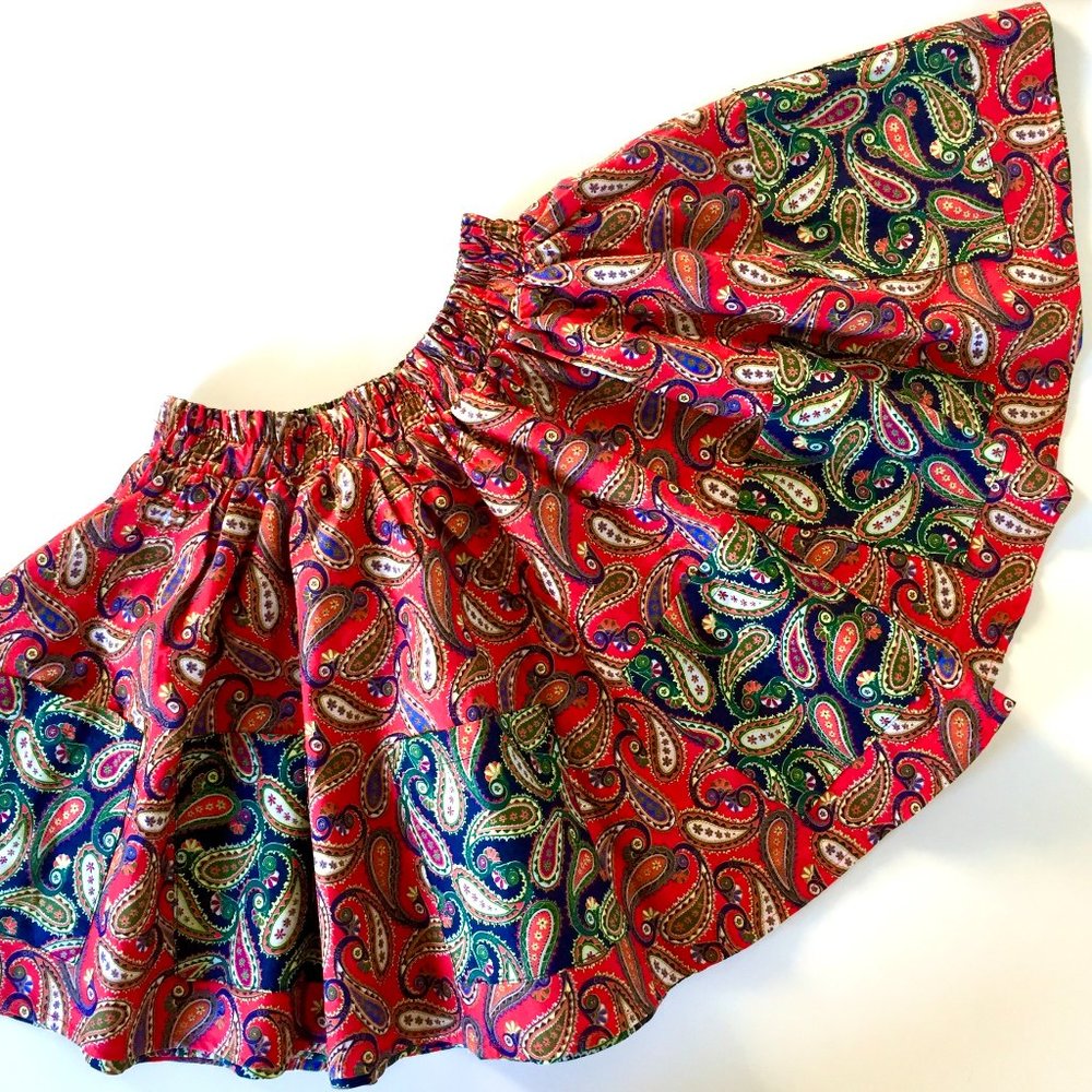 Fashion Brand Company - Paisley "Too Many Pockets" Reversible Mini Skirt - XS